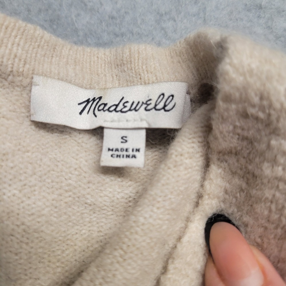 Madewell Kent Striped Cardigan Sweater in Coziest Yarn Colorblock Alpaca Blend S - Picture 3 of 8